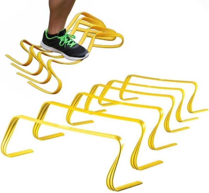 Japard Ultra Durable Agility Hurdles for Athletes of All Skill Levels, 6pcs of 7.8 inch Tall Hurdles, Bright Yellow Color, Made of Durable, Composite Materials, Easy to Set up & Transport - Image 1